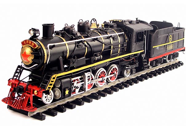 Handmade Black Tinplate 1946 Mao Zedong Steam Train Model