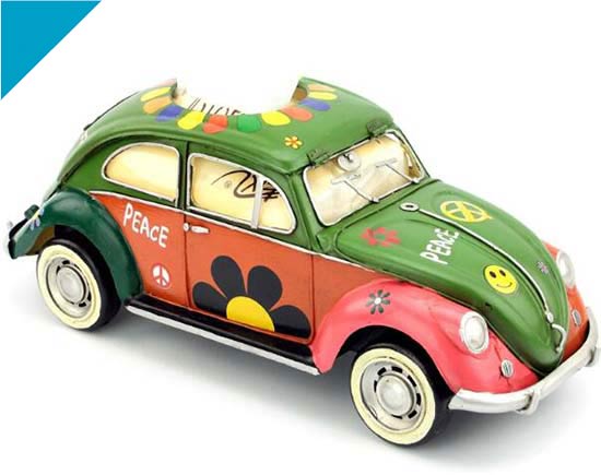 Tissue Box Handmade Colorful Painting Tinplate VW Beetle Model