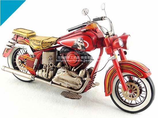 James Dean Red Tinplate 1978 Harley Davidson Motorcycle Model