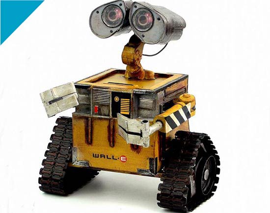 Handmade Yellow Vintage Tinplate WALL-E Robot Model