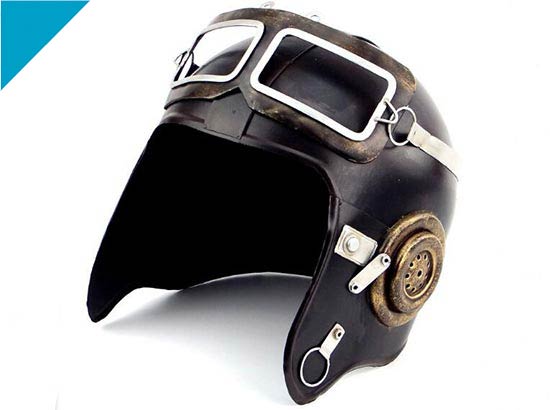 Handmade Black Vintage Tinplate U.S. Air Force Helmet Model