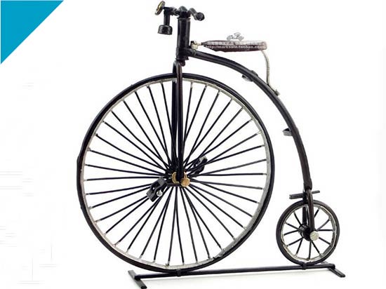 Handmade Black Small Scale Vintage Tinplate Bicycle Model