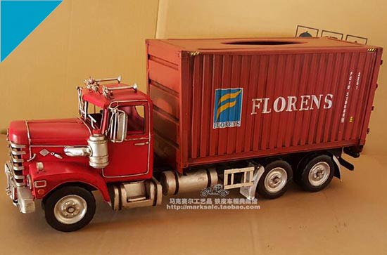 Handmade Large Scale Red FLORENS Tinplate U.S. Truck Model