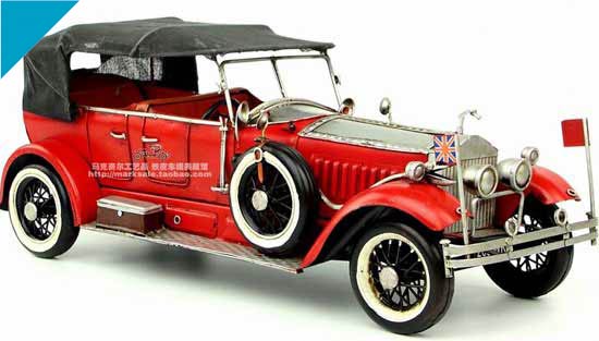 Red Medium Scale Handmade 1907 Rolls-Royce Silver Ghost Model