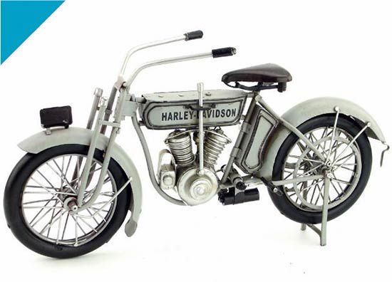 White Tinplate Handmade 1909 V-Twin Harley Davidson Model