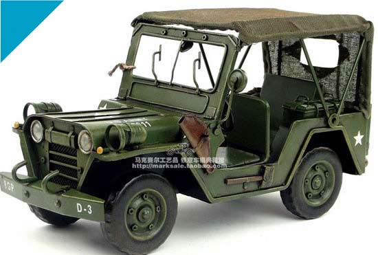 Medium Scale Handmade Tinplate Military Willys Jeep Model