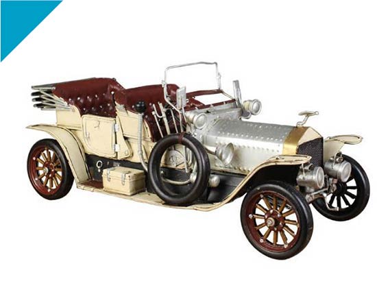 Vintage Silver Large Tinplate 1909 Rolls-Royce Silver Ghost