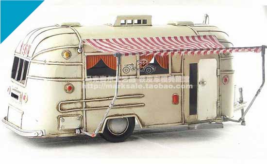 White Mediums Scale Tinplate Vintage 1968 Camper Van Model