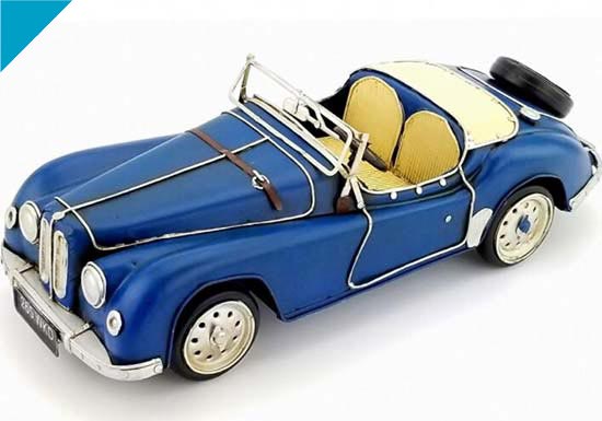 Tinplate Blue Handmade Vintage 1952 BMW 501 Car Model