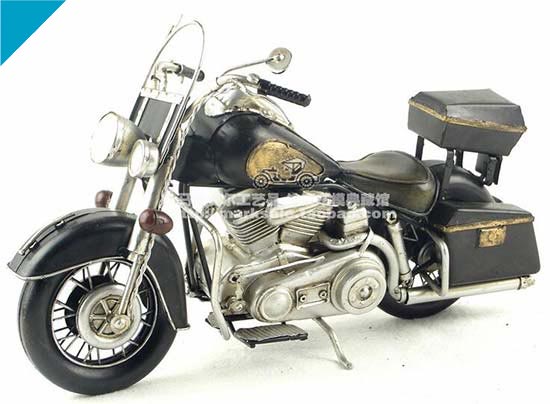 Black Tinplate Handmade Retro 1976 Harley Davidson Model