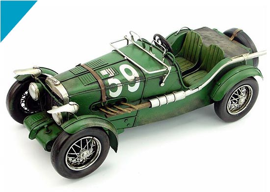 Green Medium Scale Tinplate Vintage 1934 MG K3 Magnette Model