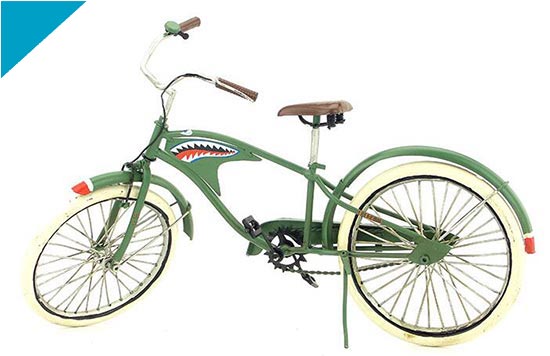 Handmade Green Retro Large Scale Tinplate Bicycle Model