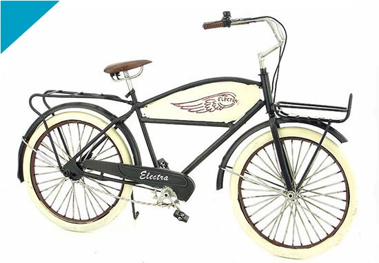 Black Handmade Vintage Large Scale Tinplate Bicycle Model