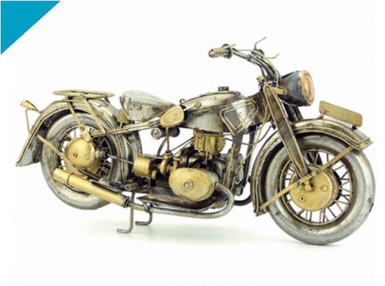 Vintage Handmade Medium Scale Tinplate BMW R32 Motorcycle Model