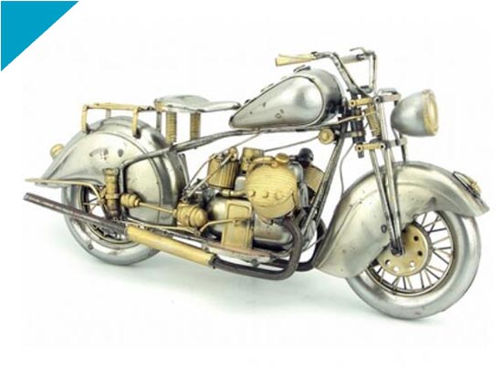 Vintage Medium Scale Handmade Tinplate BMW Motorcycle Model