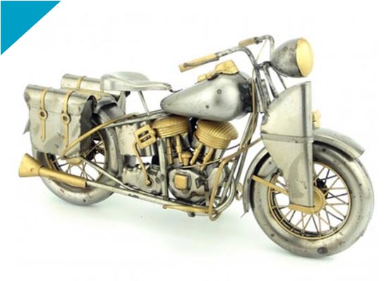 Medium Scale Vintage Handmade Tinplate BMW Motorcycle Model