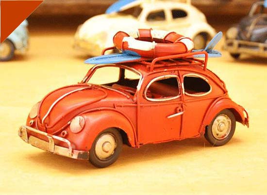Small Black / White / Blue / Yellow /Red Vintage VW Beetle Model