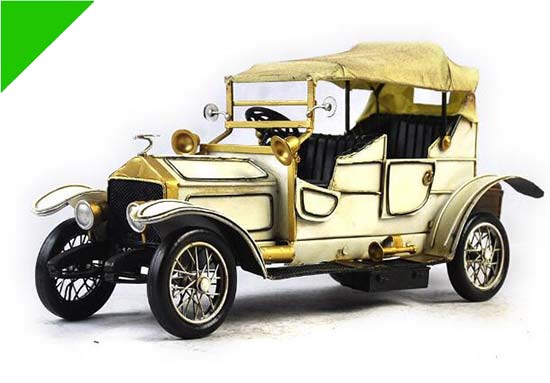 Large Scale White Handmade Vintage 1911 Rolls-Royce Model