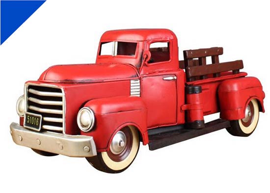 Medium Scale Vintage Red Tinplate 1950 GMC Pickup Truck Model