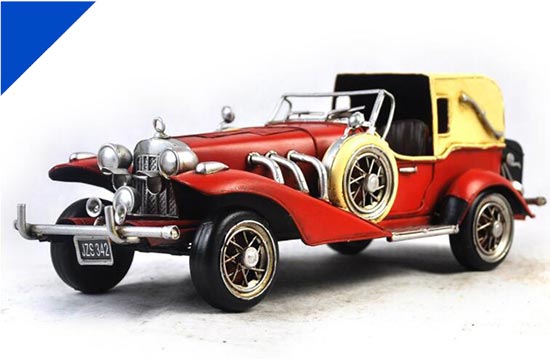 Vintage Handmade Red Medium Scale Tinplate Rolls-Royce Model