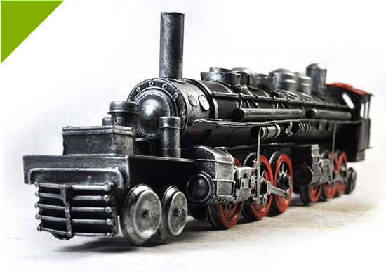 Black Large Scale Tinplate Vintage Steam Locomotive Model