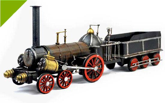 Handmade Large Scale Vintage Tinplate Steam Locomotive Model