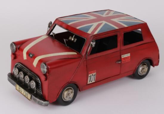 Large Scale Red / Yellow / Blue Tinplate Mini Cooper Car Model
