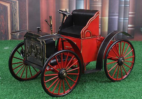 Red Medium Scale Handmade Tinplate Vintage Car Model
