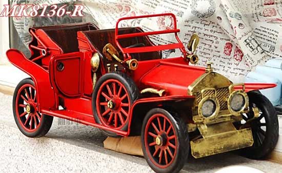 Tinplate Medium Size White / Red Vintage Rolls-Royce Model