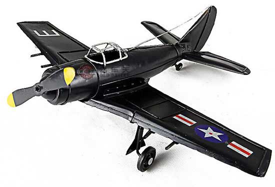 Black Medium Scale Tinplate F4U Corsair Fighter Aircraft Model
