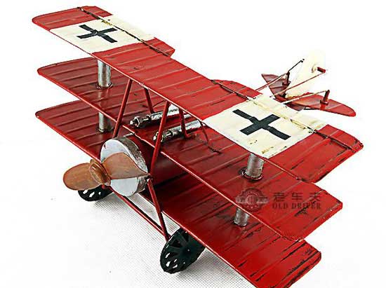 Red Medium Scale Tinplate 1918 Baron Helicopter Model