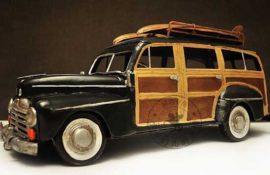 Handmade Black Medium Scale Tinplate 1946 Ford Mercury Model