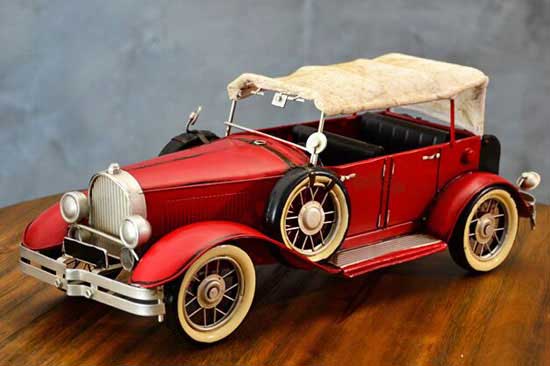 Red Handmade Medium Scale Tinplate Rolls-Royce Model