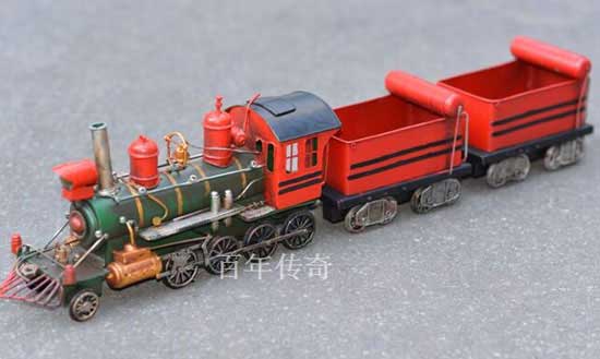 Handmade Red Large Scale Tinplate Steam Locomotive Model