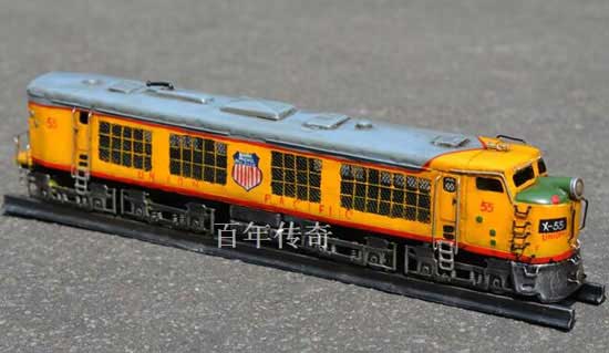 Yellow Handmade Large Scale Tinplate Steam Locomotive Model