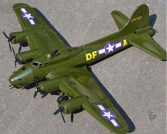 Army Green Handmade Large Scale B-17 Bomber Aircraft Model