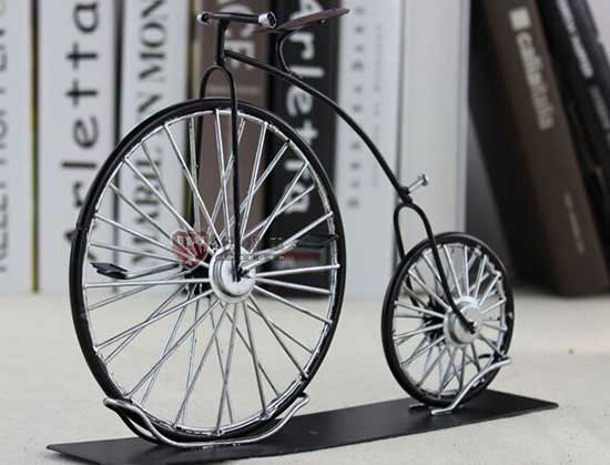 Black Handmade Medium Scale Tinplate Bicycle Model