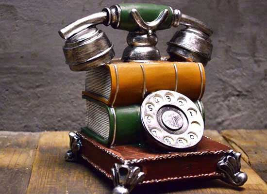 Resin Handmade Saving Box Telephone Set Model