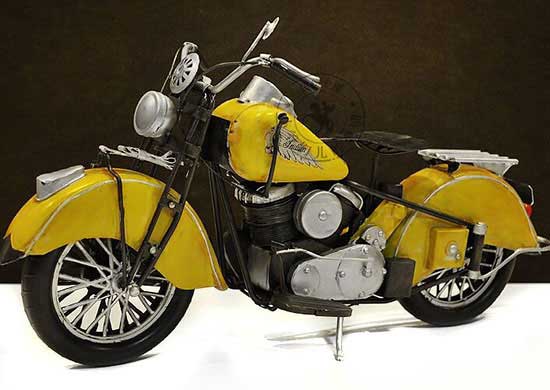 Yellow Handmade Large Scale Vintage 1950 Indian Chief Model