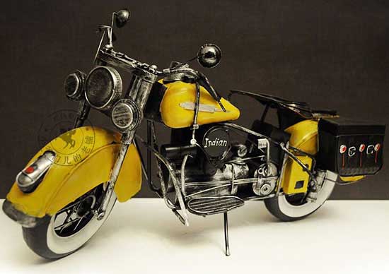 Yellow Handmade Medium Scale Tinplate 1929 Indian Chief Model