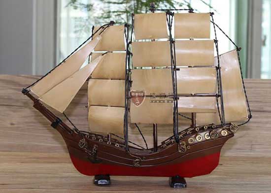 Handmade Medium Scale Retro Tinplate Sailing Boat Model