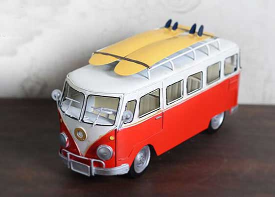 Handmade Red / Blue / Pink Medium Scale Tinplate VW Camper Van